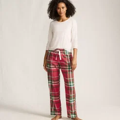 Women's Pajama Gift Set - Knit Long Sleeve Top and Flannel Pants