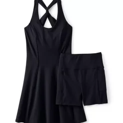Women's Petite Active High Impact Skater Skirt Dress