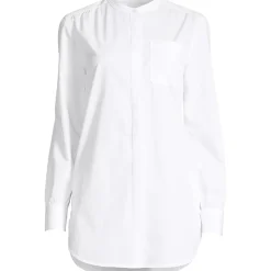 Women's Petite Cotton A-Line Long Sleeve Tunic Top