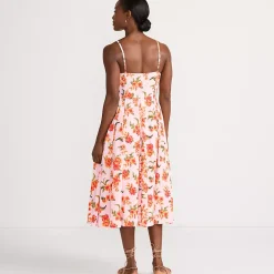 Women's Petite Cotton Voile Pleated Midi Dress