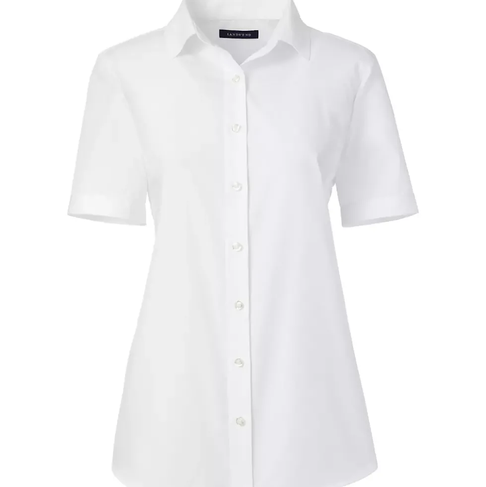 Women's Petite Short Sleeve Broadcloth Shirt