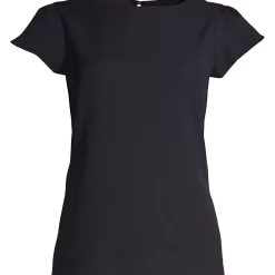 Women's Petite Short Sleeve Crepe Tulip Sleeve Blouse