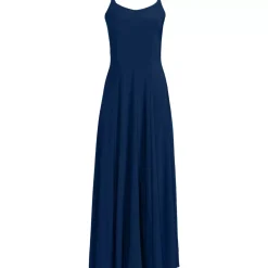 Women's Petite Silky Knit Godet Maxi Dress