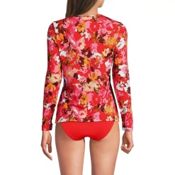 Women's Petite SunShade UPF 50 Long Sleeve Rash Guard Swim Tee