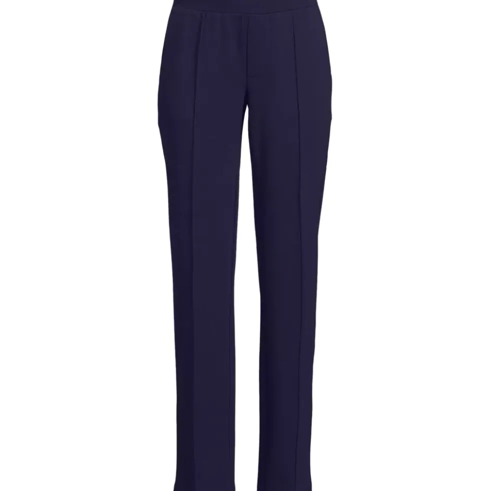 Women's Pintuck Straight Leg Ponte Pants