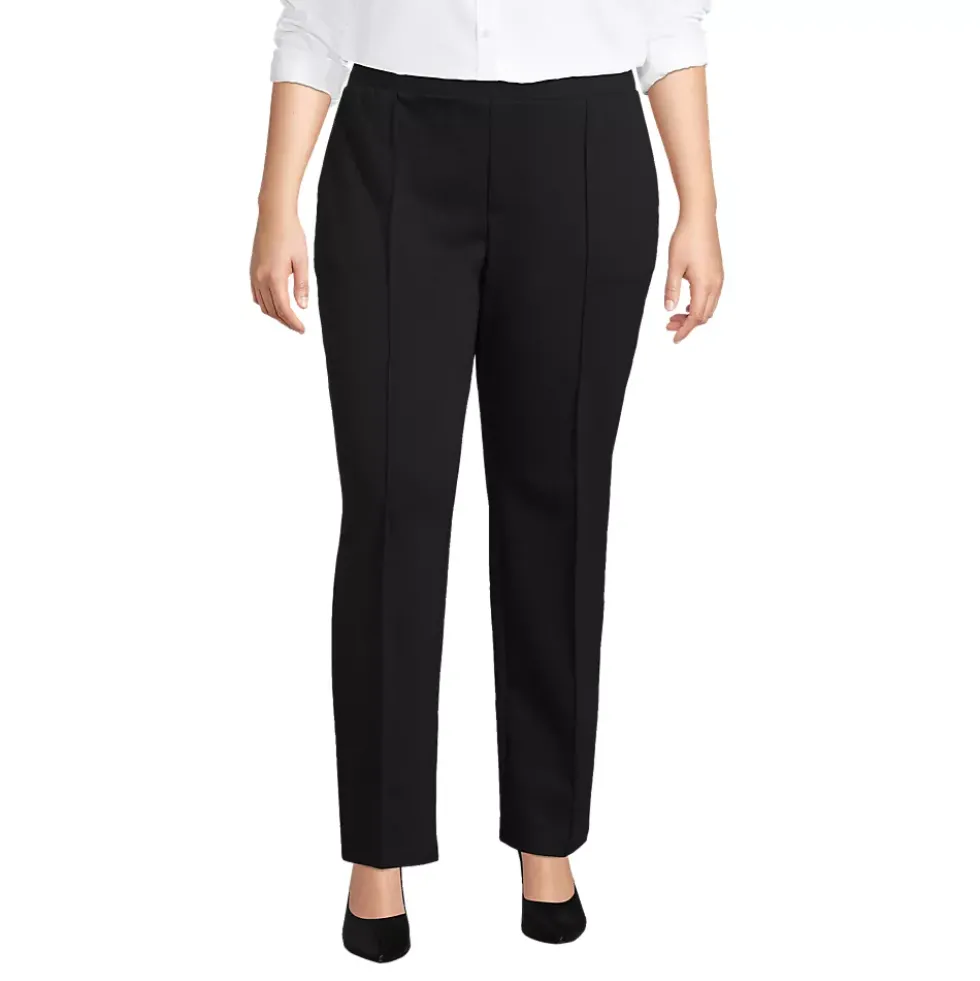 Women's Pintuck Straight Leg Ponte Pants