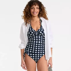 Women's Pique High Waisted Adjustable Bikini Bottoms