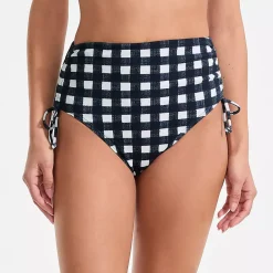Women's Pique High Waisted Adjustable Bikini Bottoms