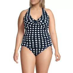 Women's Pique Knot Twist Halter Tankini Top