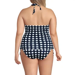 Women's Pique Knot Twist Halter Tankini Top
