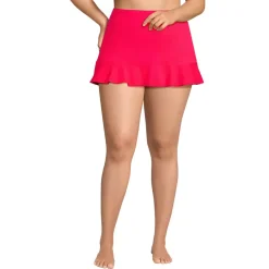 Women's Pique Ruffle Hem Mini Swim Skirt