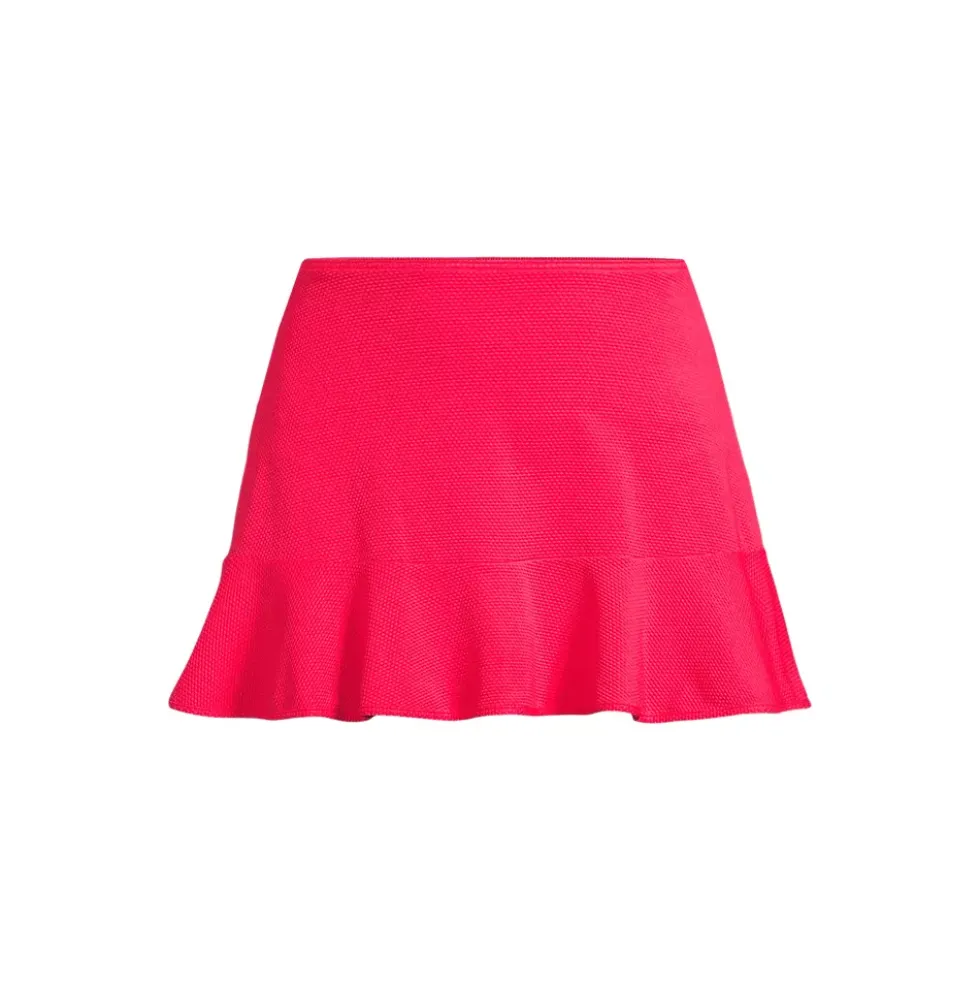 Women's Pique Ruffle Hem Mini Swim Skirt