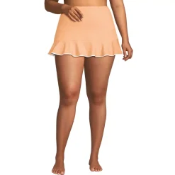 Women's Pique Ruffle Hem Mini Swim Skirt