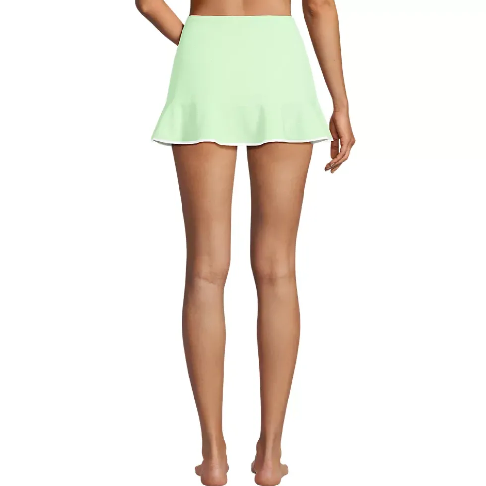 Women's Pique Ruffle Hem Mini Swim Skirt