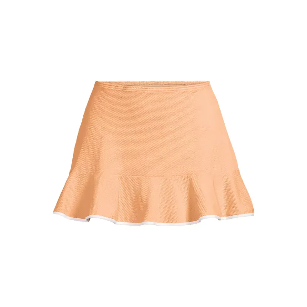 Women's Pique Ruffle Hem Mini Swim Skirt