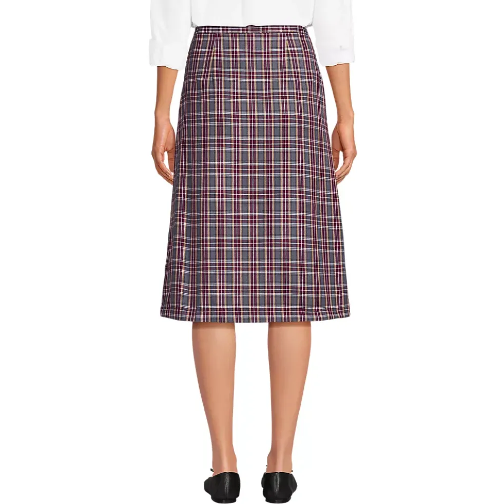 Women's Plaid A-line Skirt Below The Knee