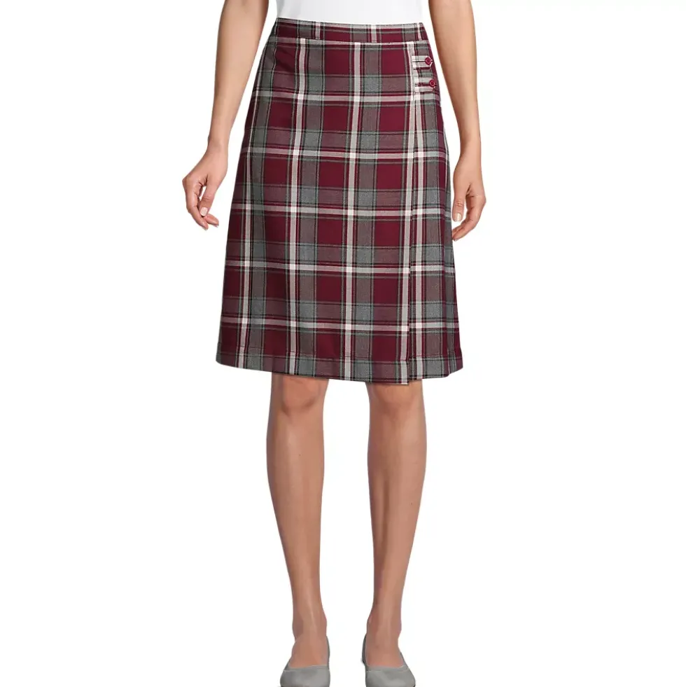 Women's Plaid A-line Skirt Below the Knee