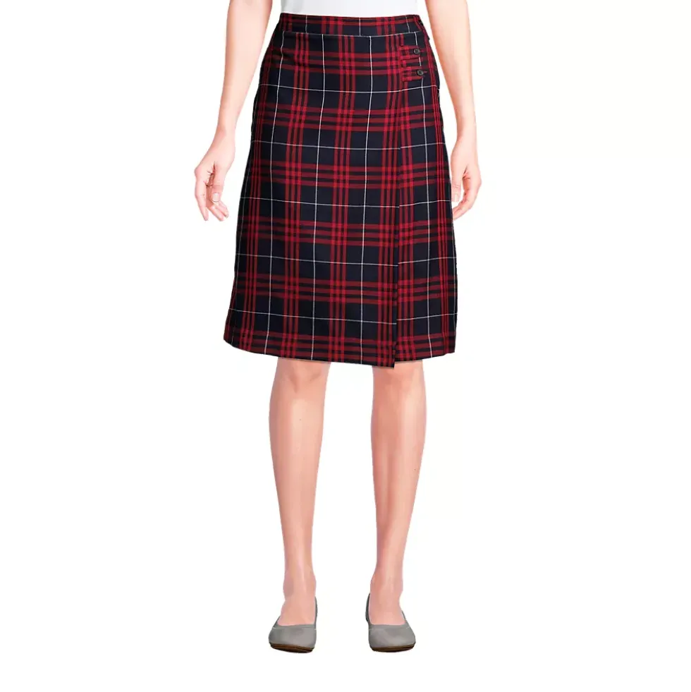 Women's Plaid A-line Skirt Below the Knee