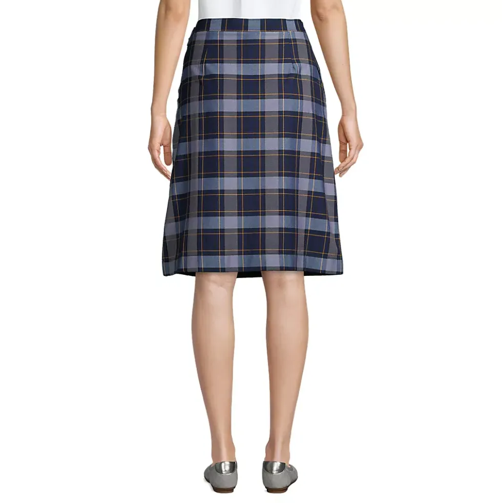 Women's Plaid A-line Skirt Below the Knee