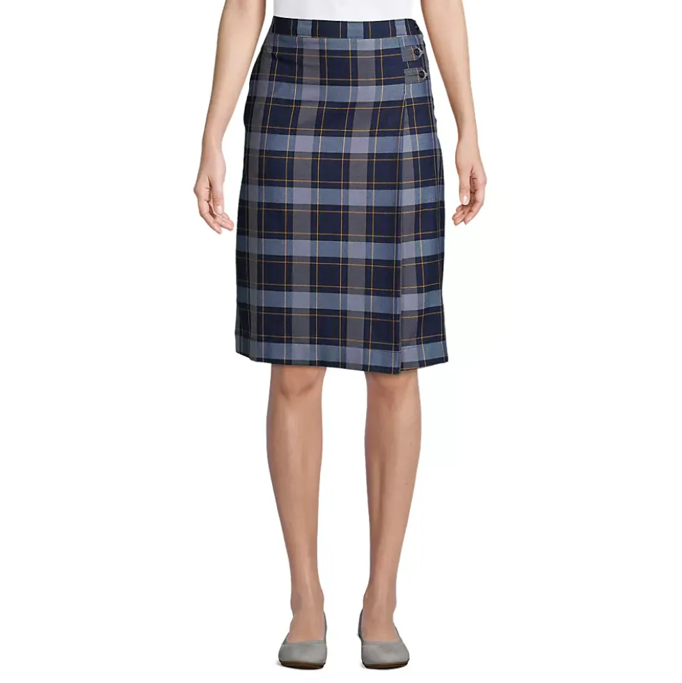 Women's Plaid A-line Skirt Below the Knee