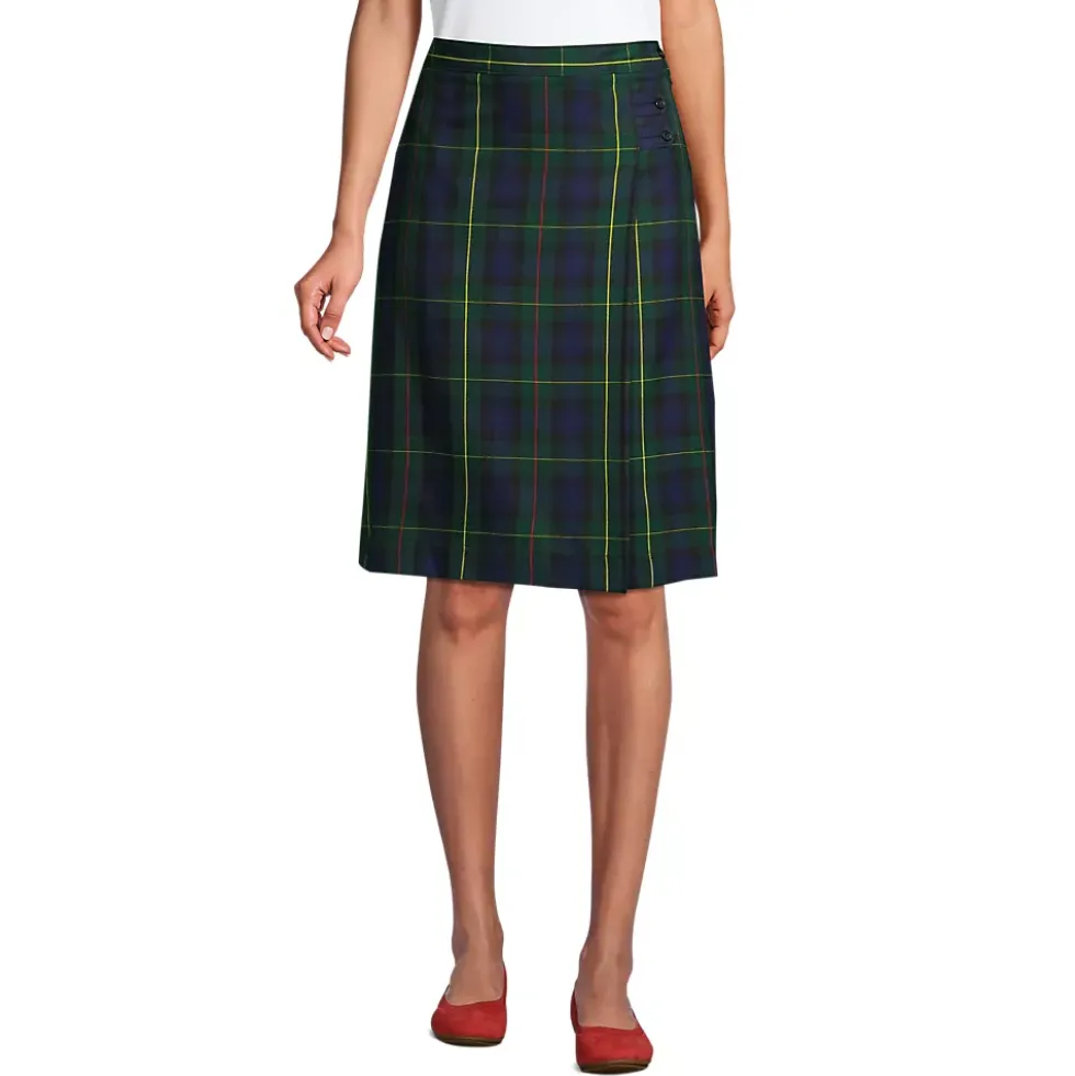 Women's Plaid A-line Skirt Below the Knee