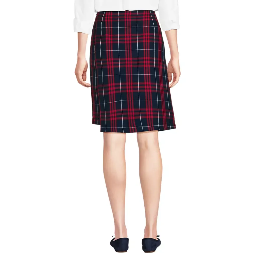 Women's Plaid A Line Tab Skort Top of Knee