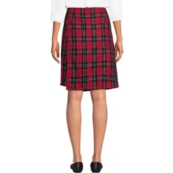 Women's Plaid A Line Tab Skort Top of Knee