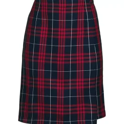 Women's Plaid A Line Tab Skort Top of Knee