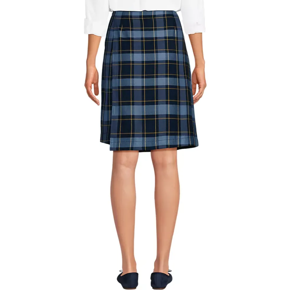 Women's Plaid A Line Tab Skort Top of Knee
