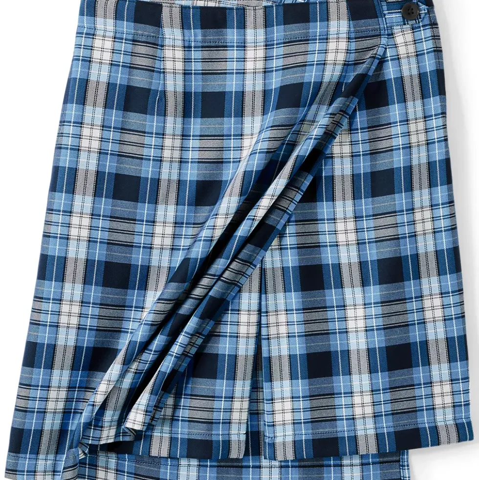 Women's Plaid A Line Tab Skort Top of Knee