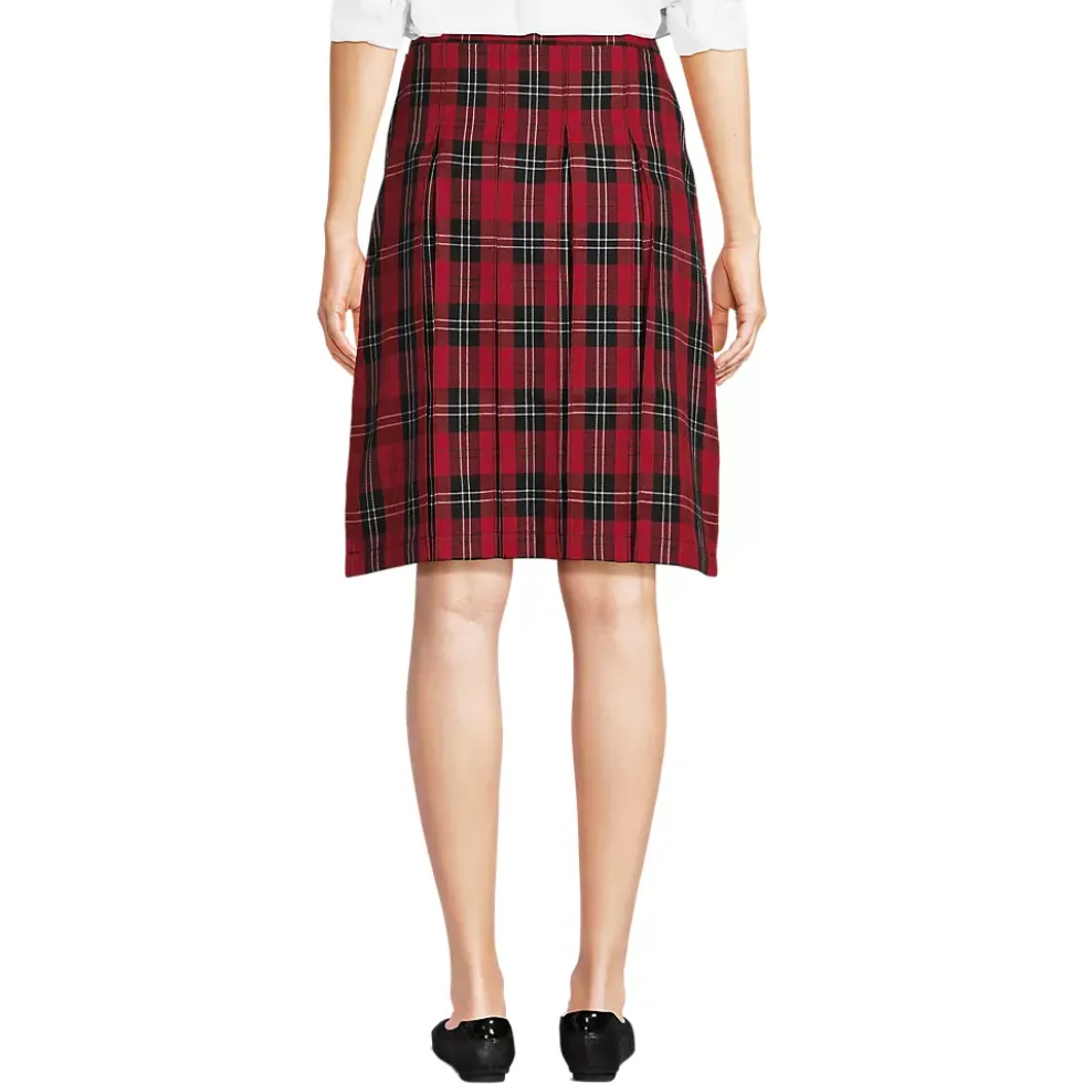 Women's Plaid Box Pleat Skirt Top of the Knee