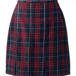 Women's Plaid Box Pleat Skirt Top of the Knee