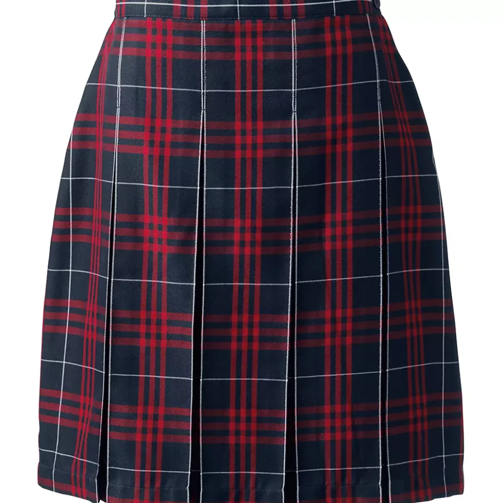 Women's Plaid Box Pleat Skirt Top of the Knee
