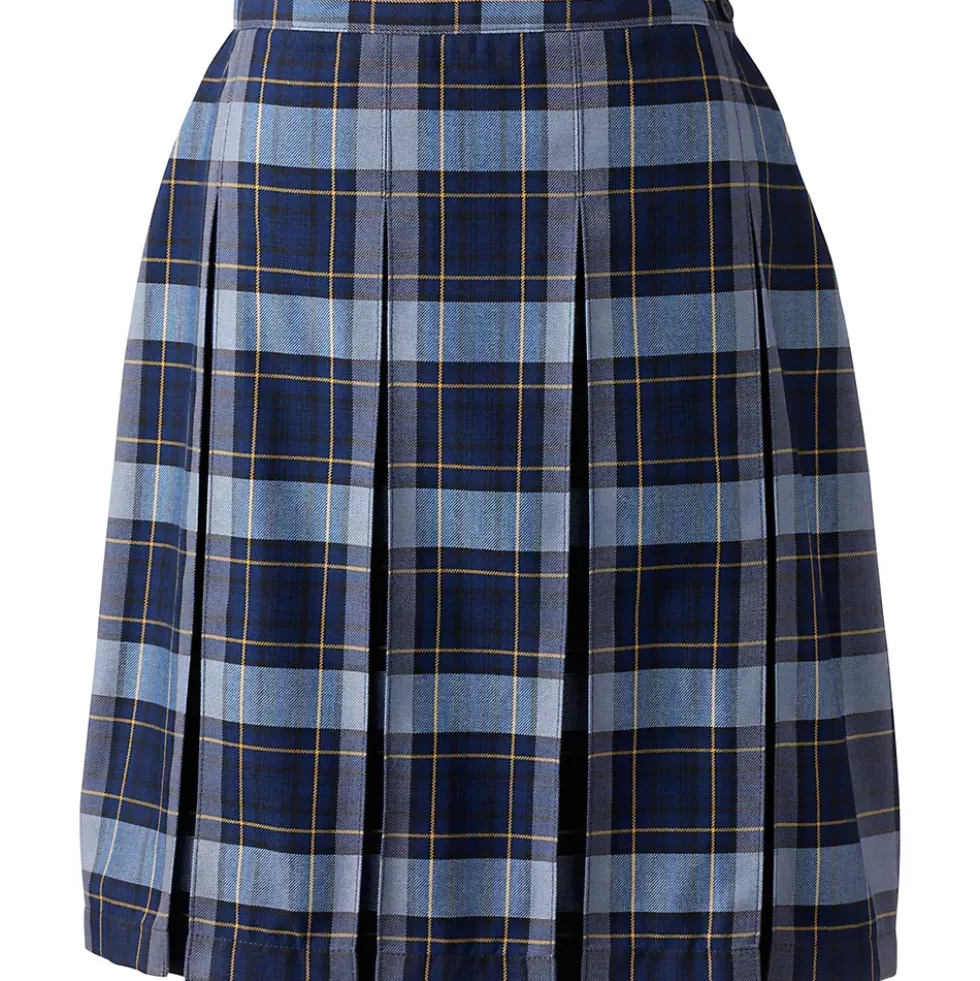 Women's Plaid Box Pleat Skirt Top of the Knee