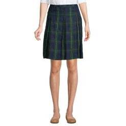 Women's Plaid Box Pleat Skirt Top of the Knee