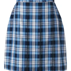 Women's Plaid Box Pleat Skirt Top of the Knee