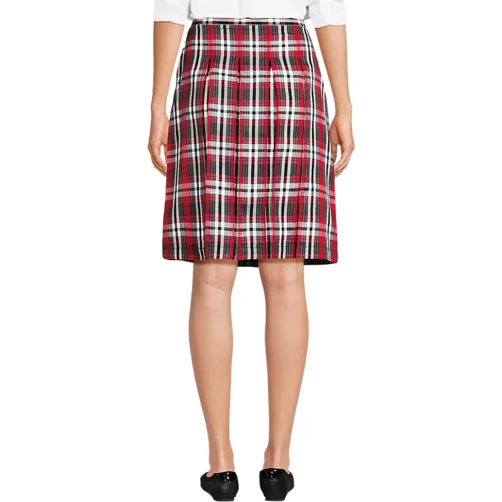 Women's Plaid Box Pleat Skirt Top of the Knee