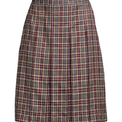 Women's Plaid Box Pleat Skirt Top of the Knee
