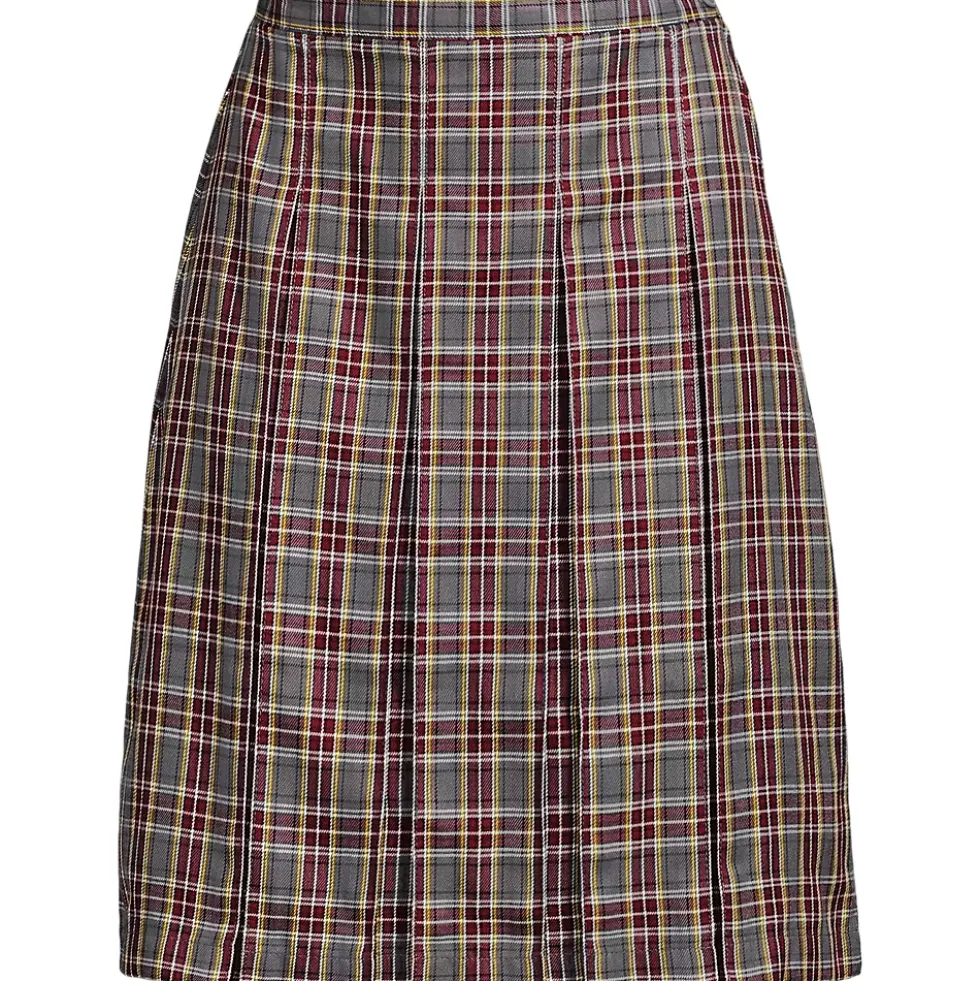 Women's Plaid Box Pleat Skirt Top of the Knee