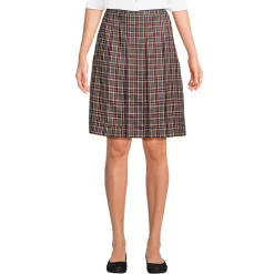 Women's Plaid Box Pleat Skirt Top of the Knee