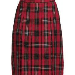 Women's Plaid Box Pleat Skirt Top of the Knee