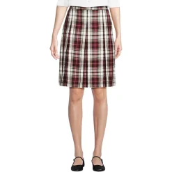 Women's Plaid Box Pleat Skirt Top of the Knee