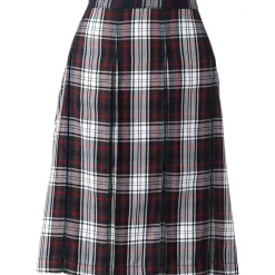 Women's Plaid Box Pleat Skirt Top of the Knee