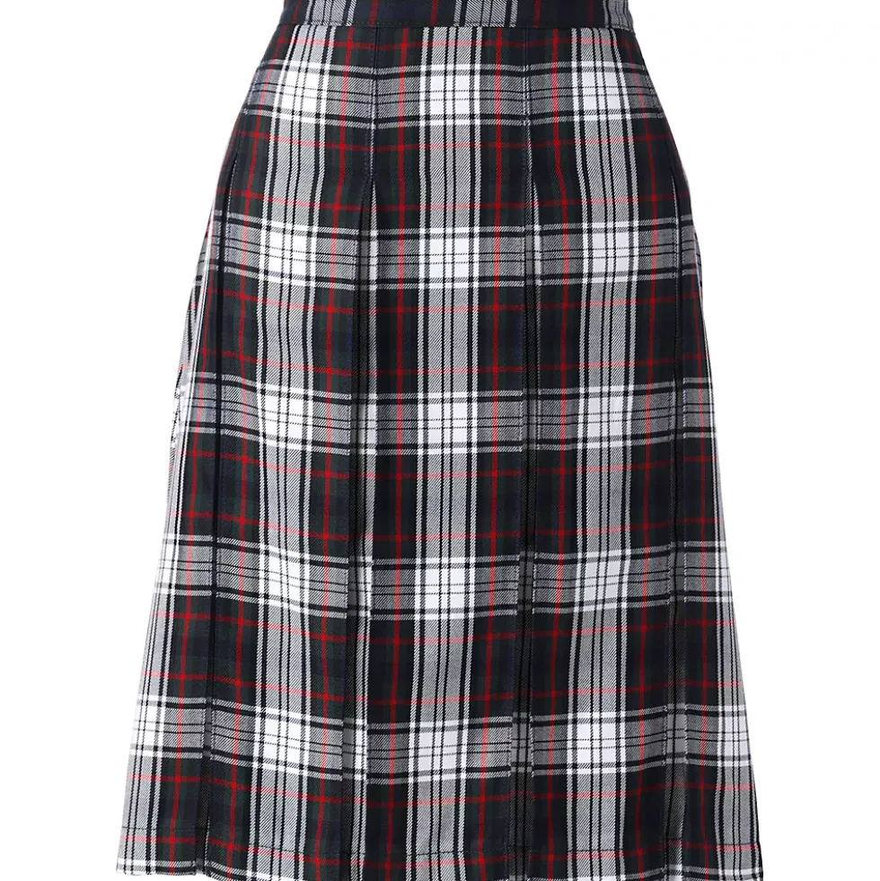 Women's Plaid Box Pleat Skirt Top of the Knee