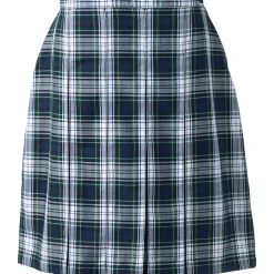 Women's Plaid Box Pleat Skirt Top of the Knee