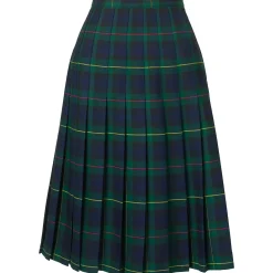 Women's Plaid Pleated Skirt Below the Knee