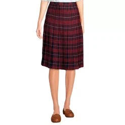 Women's Plaid Pleated Skirt Below the Knee