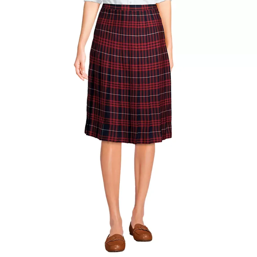 Women's Plaid Pleated Skirt Below the Knee