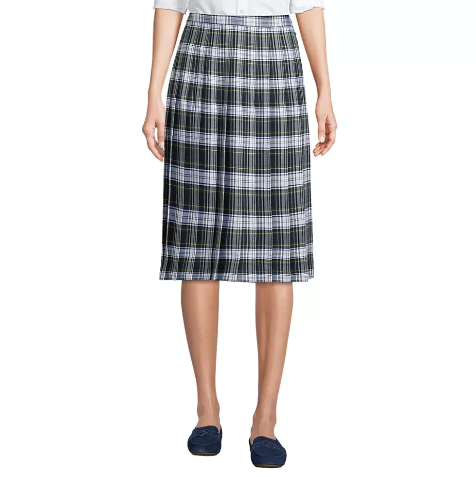 Women's Plaid Pleated Skirt Below the Knee