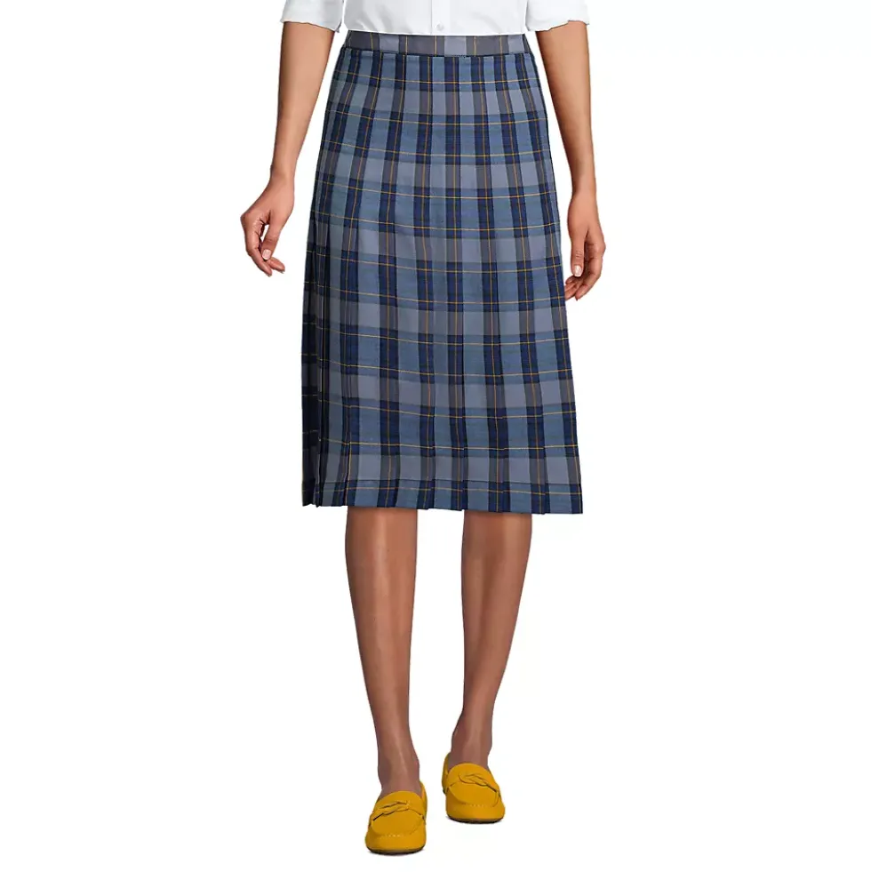 Women's Plaid Pleated Skirt Below the Knee